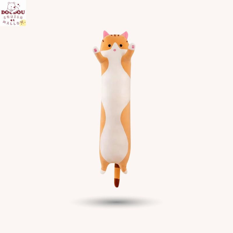 Coussin peluche chat Chatouille – Doudou rigolo et ultra doux