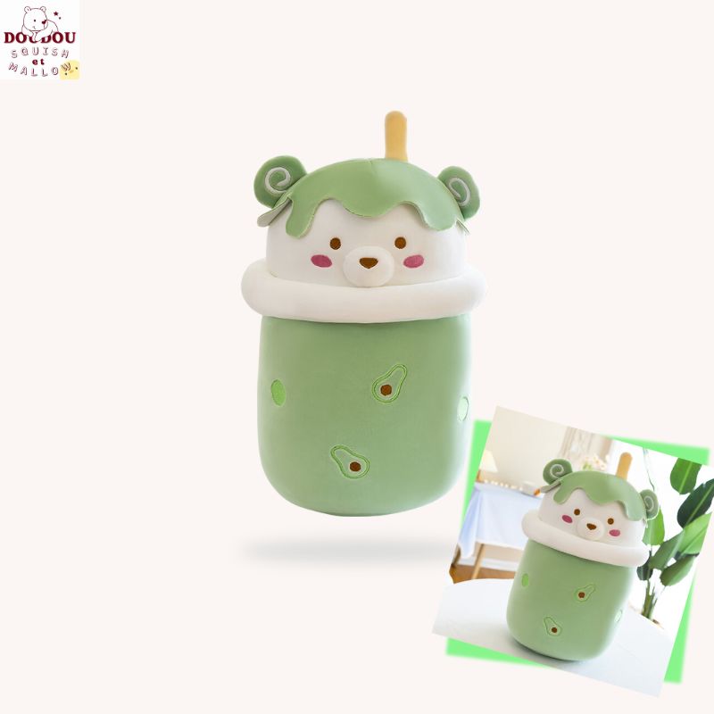 Squishmallow Bubble Tea Teddy – Doudou câlin à l’allure craquante