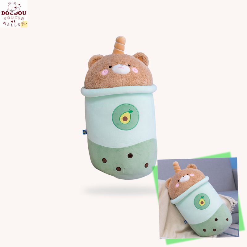Squishmallow Bubble Tea Ourson Avocat – Doudou fruité et plein d’amour