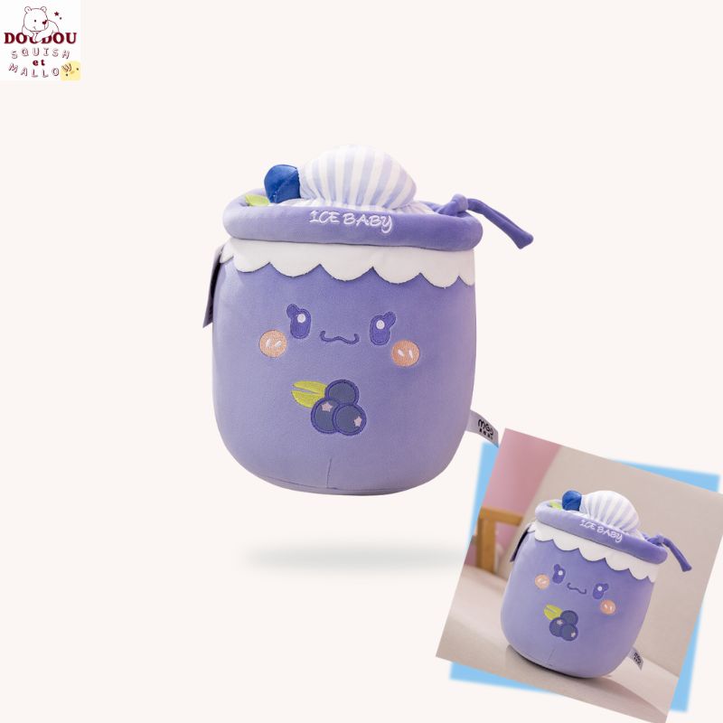 Squishmallow Bubble Tea Creamy – Peluche onctueuse à serrer fort