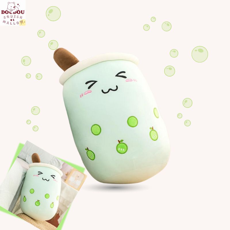 Squishmallow Bubble Tea Pomme Verte – Peluche fraîcheur et tendresse assurée